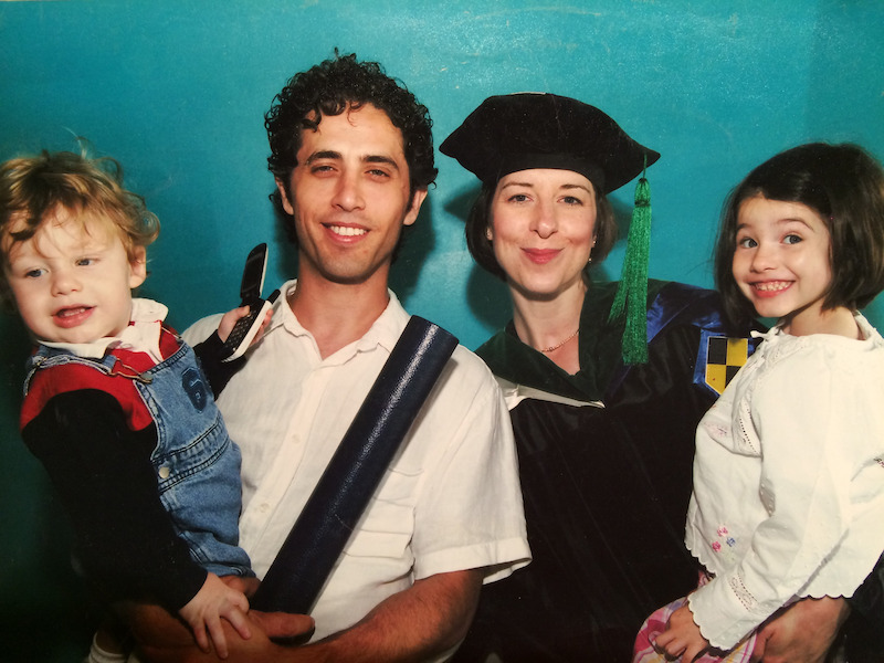 The entire family, Belel, Ahmed, Rebecca and Amina, in 2007