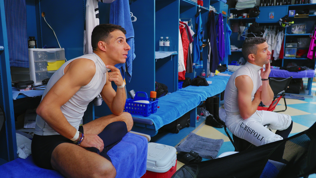 Jockeys Antonio Fresu and Umberto Rispoli