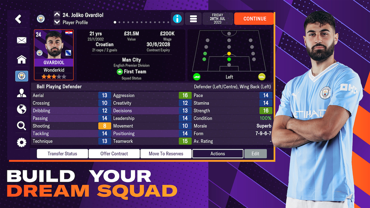 Image of player profile from game Football Manager 26 Mobile