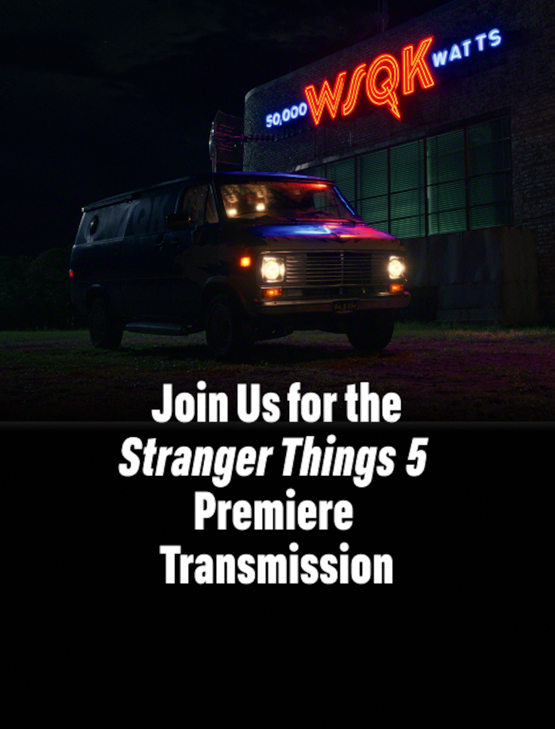 Van driving in front of WSQK 