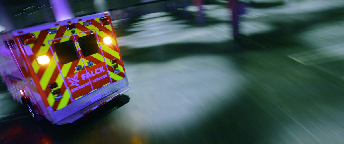 An ambulance zooms away in ‘Ambulance.’