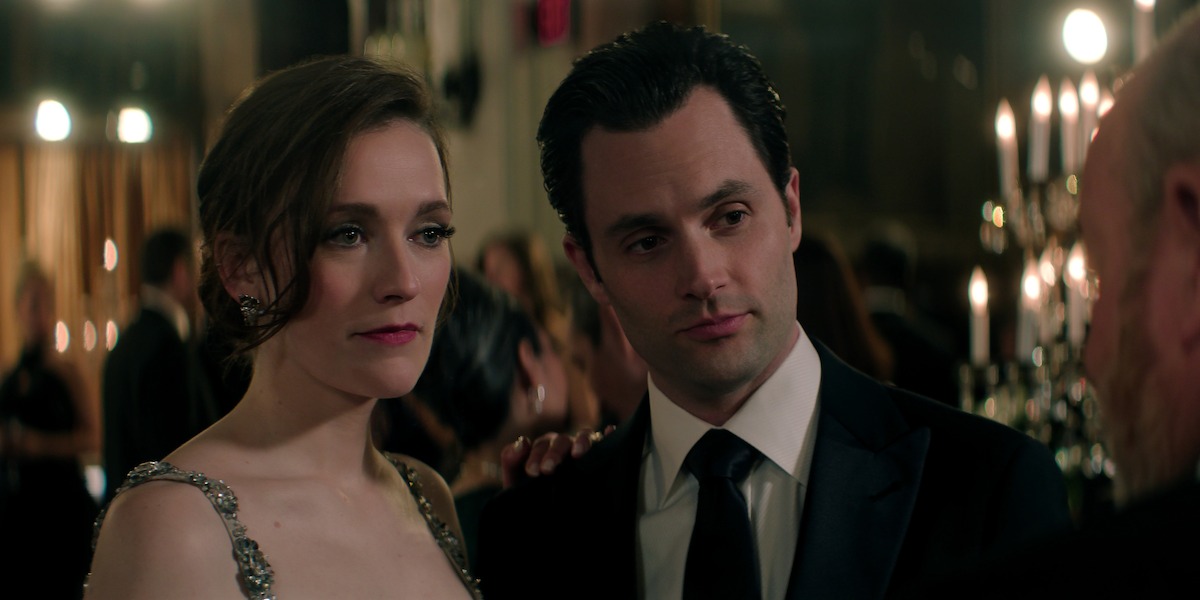 Charlotte Ritchie as Kate Lockwood and Penn Badgley as Joe Goldberg in season 5 by 'You'.