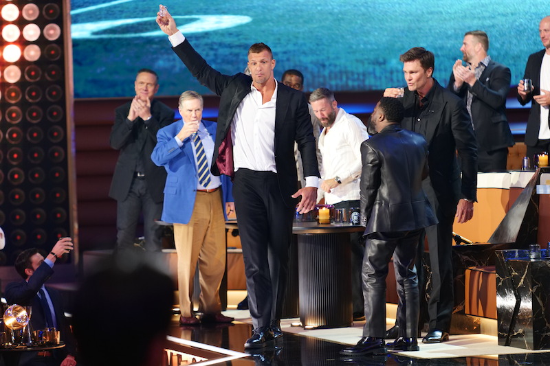 Rob Gronkowski stands for applause for the Netflix is a Joke Festival.