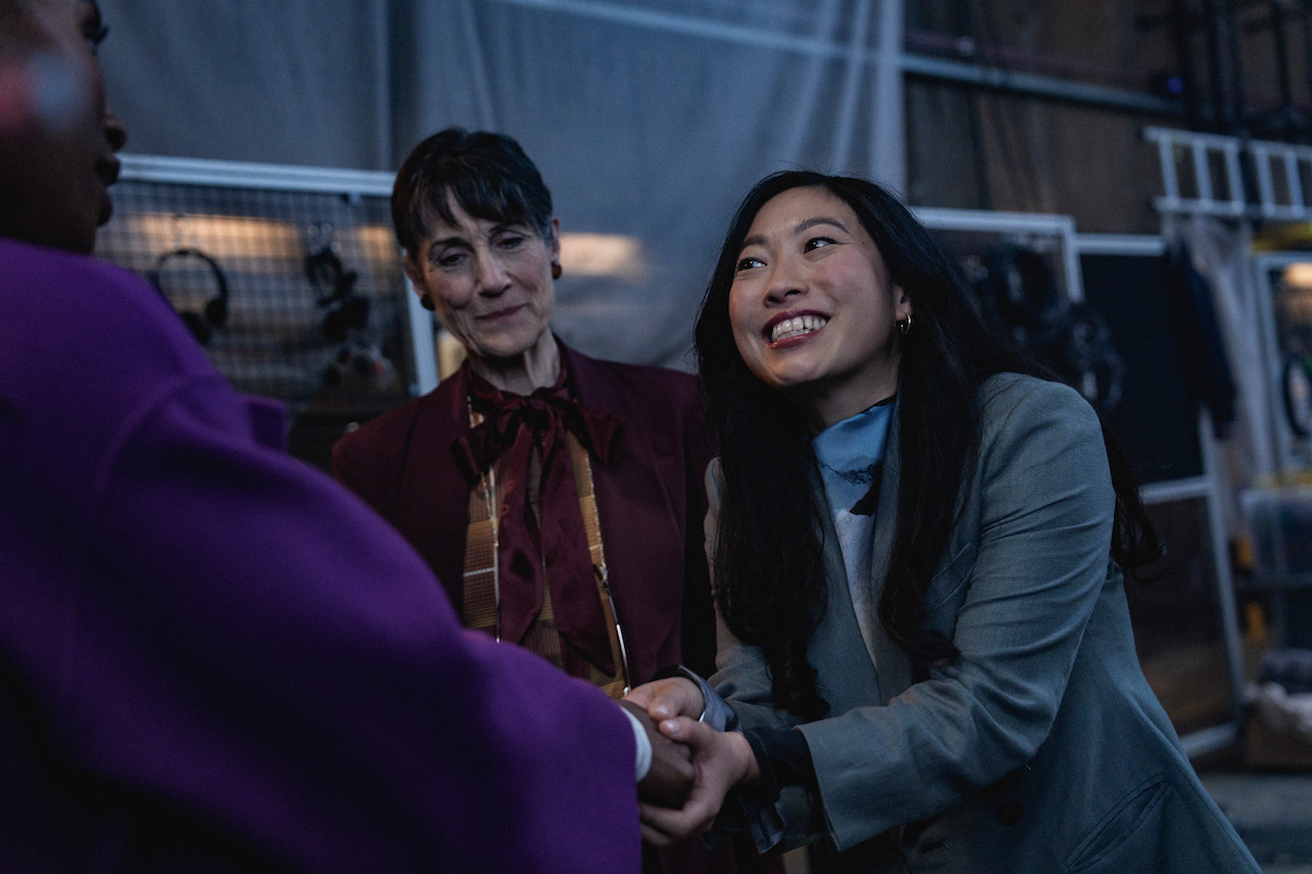 Issa Rae, Harriet Walter, and Awkwafina in Season 7 of ‘Black Mirror’