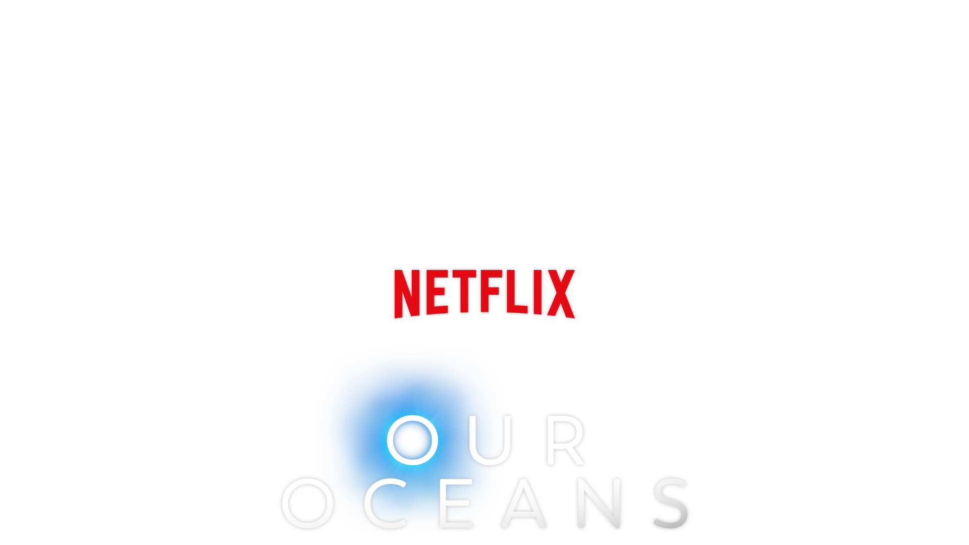 Our Oceans - a pair of whale tales just below the surface of the ocean. 