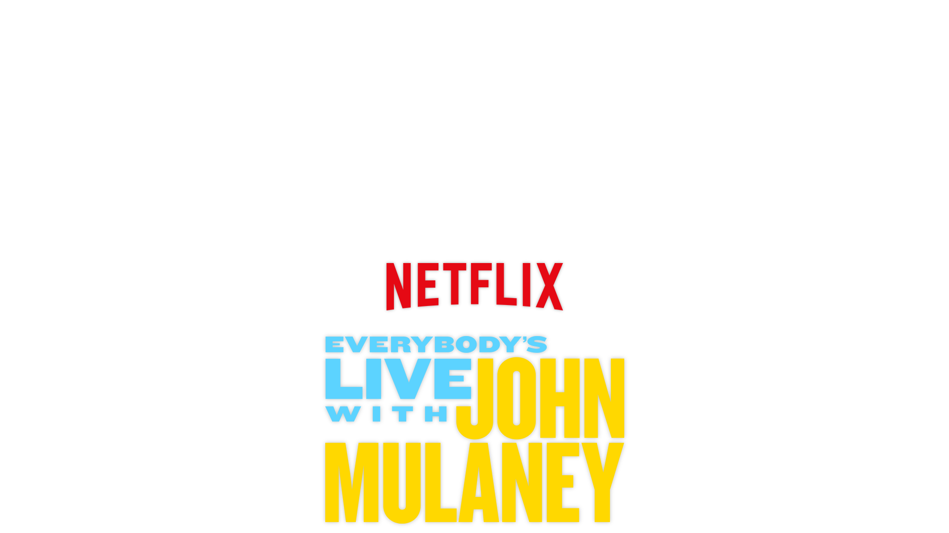 Everybody’s Live with John Mulaney key art - John Mulaney sitting at a desk in front of a bank of tvs