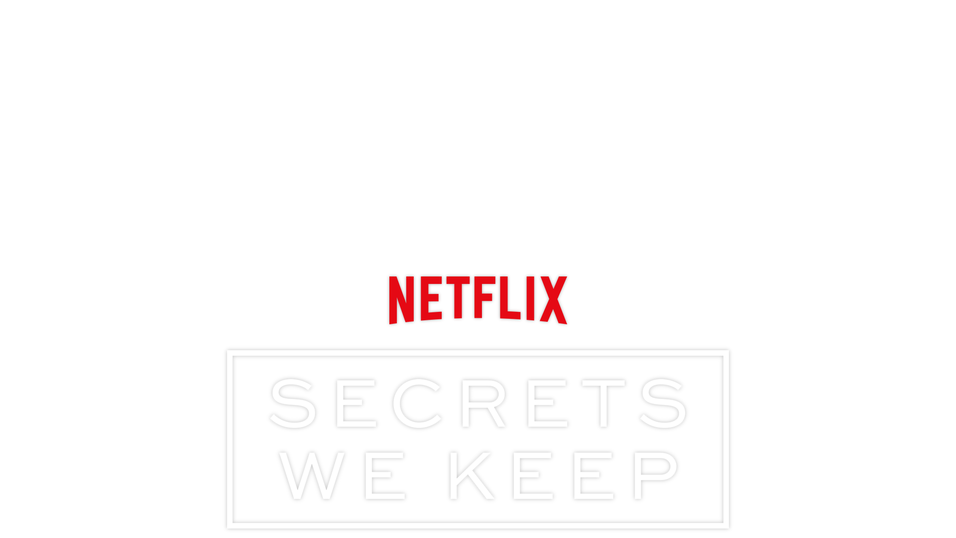 Secrets We Keep - A woman looking pensive standing on a dock while a mysterious person in red stands in the background