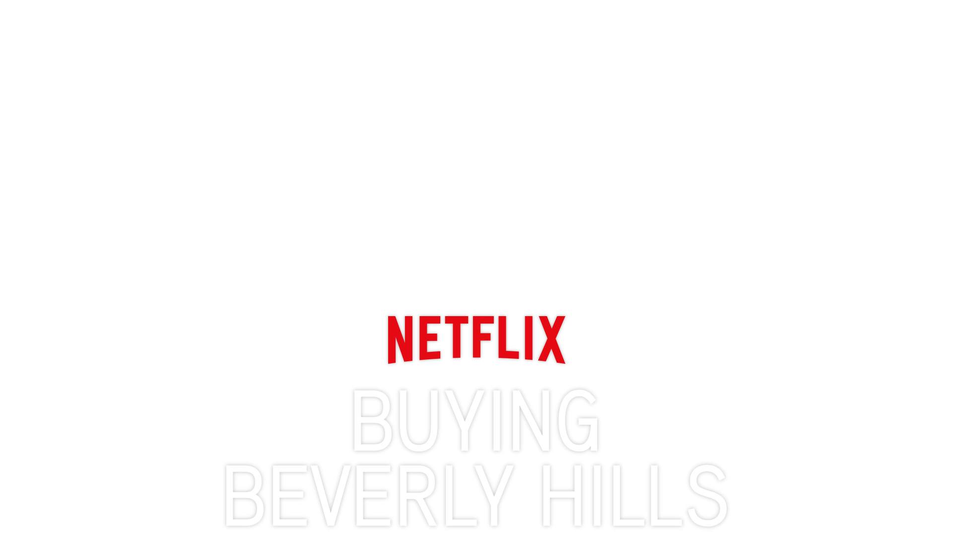 Buying Beverly Hills key art- A photo of a mansion with large glass windows, a pool, in ground jacuzzi, and stairs leading down to a garden area.