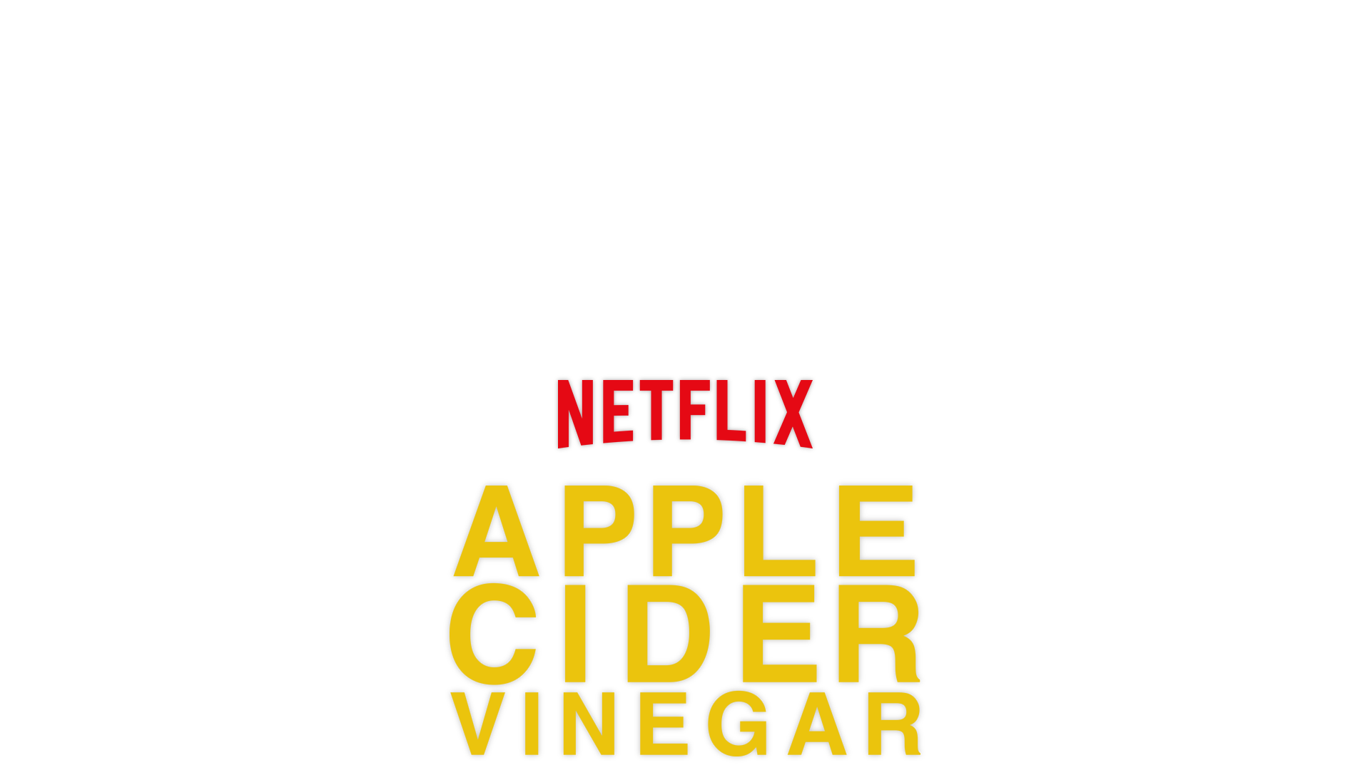 Apple Cider Vinegar key art - A woman on her back surrounded by broken plates, apples, and other stuff