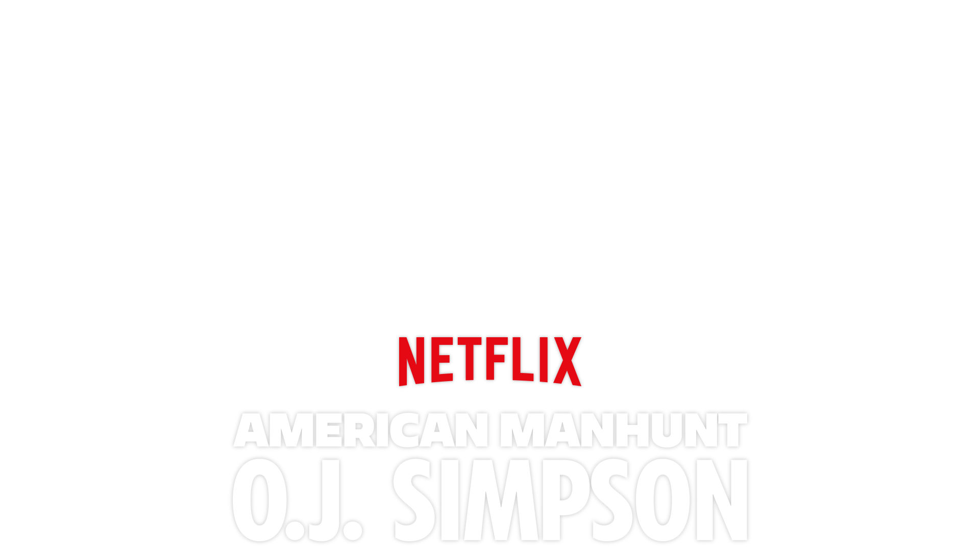 American Manhunt: O.J. Simpson Key Art - OJ with images from his attempted getaway superimposed over half his face