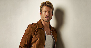 Glen Powell poses for a portrait