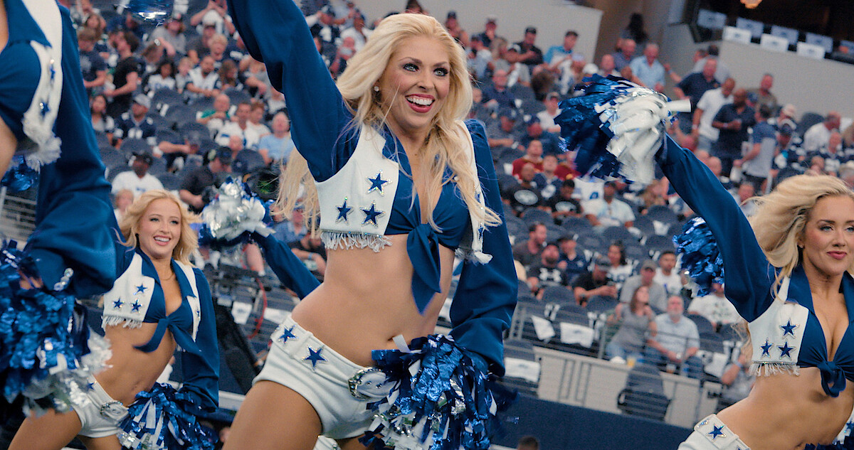 Dallas Cowboys Cheerleaders during a game.