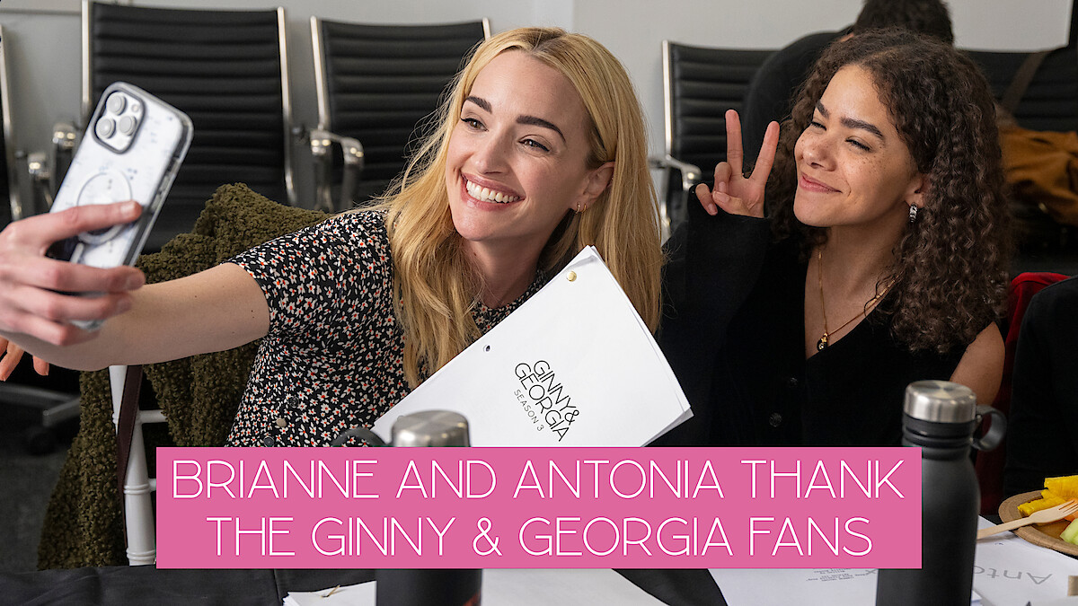 Still of Brianne Howey and Antonia Gentry taking a selfie together