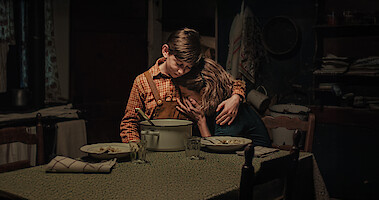 Christian Cervone as young Amerigo in the film 'The Children's Train.' 