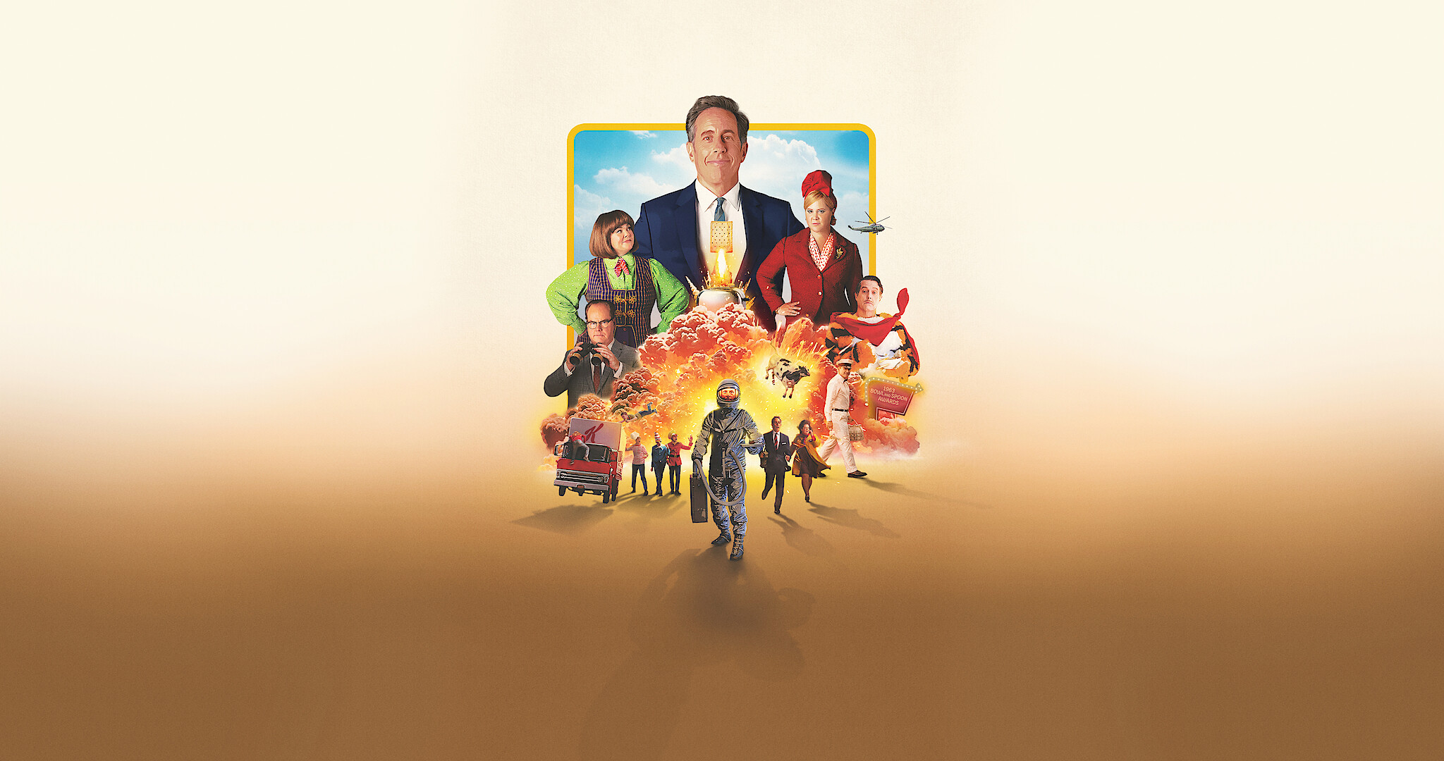 Unfrosted - a group shot of the cast including Jerry Seinfeld, Amy Schumer, Melissa McCarthy and more