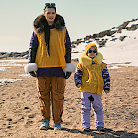 Anna Lambe as Siaja and Keira Cooper as Bun in 'North of North'.