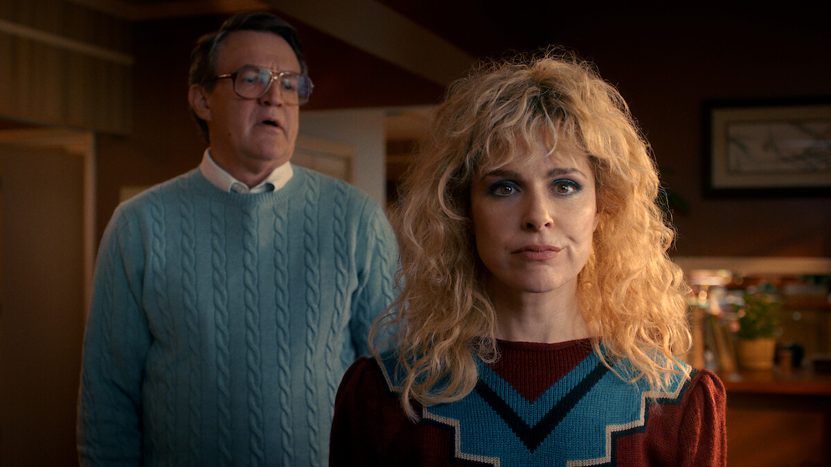 Joe Chrest as Ted Wheeler and Cara Buono as Karen Wheeler in 'Stranger Things 5'