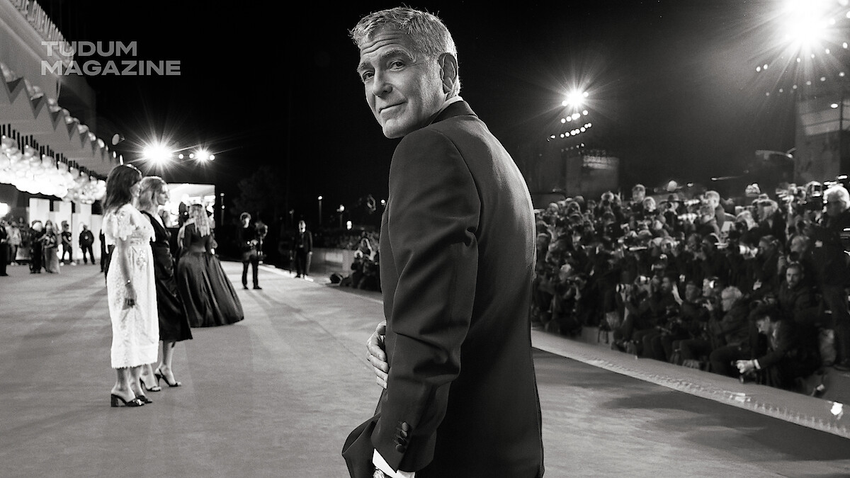 George Clooney seen walking the red carpet for the global premiere of Jay Kelly at the 2025 Venice Film Festival.
