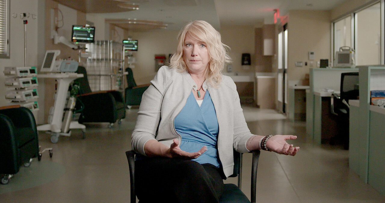 Nurse being interviewed