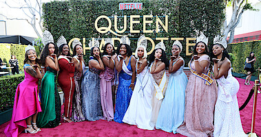 College queens at the premiere of Queen Charlotte.