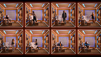 The cast of 'Building the Band' Season 1 in their booths.