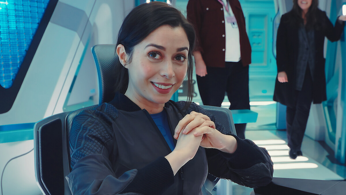 Cristin Milioti on the set of 'Black Mirror' Season 7