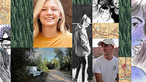 A collage of Gabby Petito and Brian Laundrie