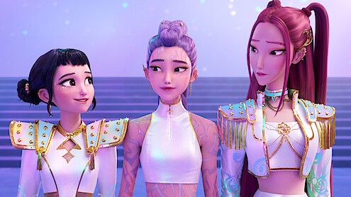 Zoey, Rumi, and Mira in 'KPpop Demon Hunters'