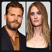 Portrait photo split into two panels showing a bearded man in a blazer and collared shirt on the left, and a woman with long blonde hair and a neutral expression on the right, against a plain light background.