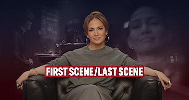 Still of Jennifer Lopez juxtaposed against stills from the 'Atlas' film