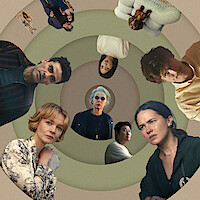 A photo illustration of the people, and animals, that are wrapped up in vortexes of beefs in Season 2 of BEEF featuring Carey Mulligan as Lindsay, Oscar Isaac as Josh, William Fletcher as Troy, Mikaela Hoover as Ava, Seoyeon Jang as Eunice, Chalres Melton as Austin, Cailee Spainey as Ashley, Song Kang-ho as Dr. Kim, and Youn Yuh-jung as Chairwoman Park.