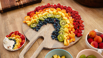 A rainbow fruit platter.