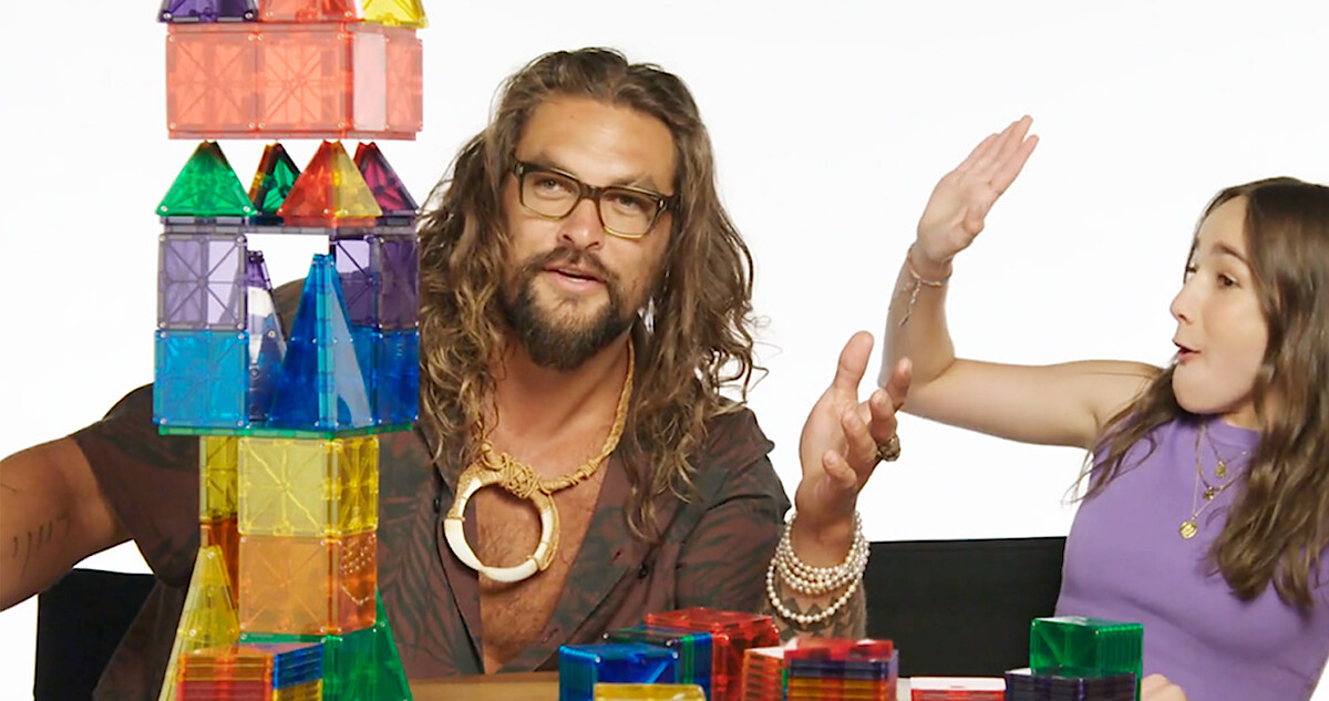 Playing with colorful toys