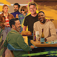 Illustration of Gordon Ramsay's dream dinner party