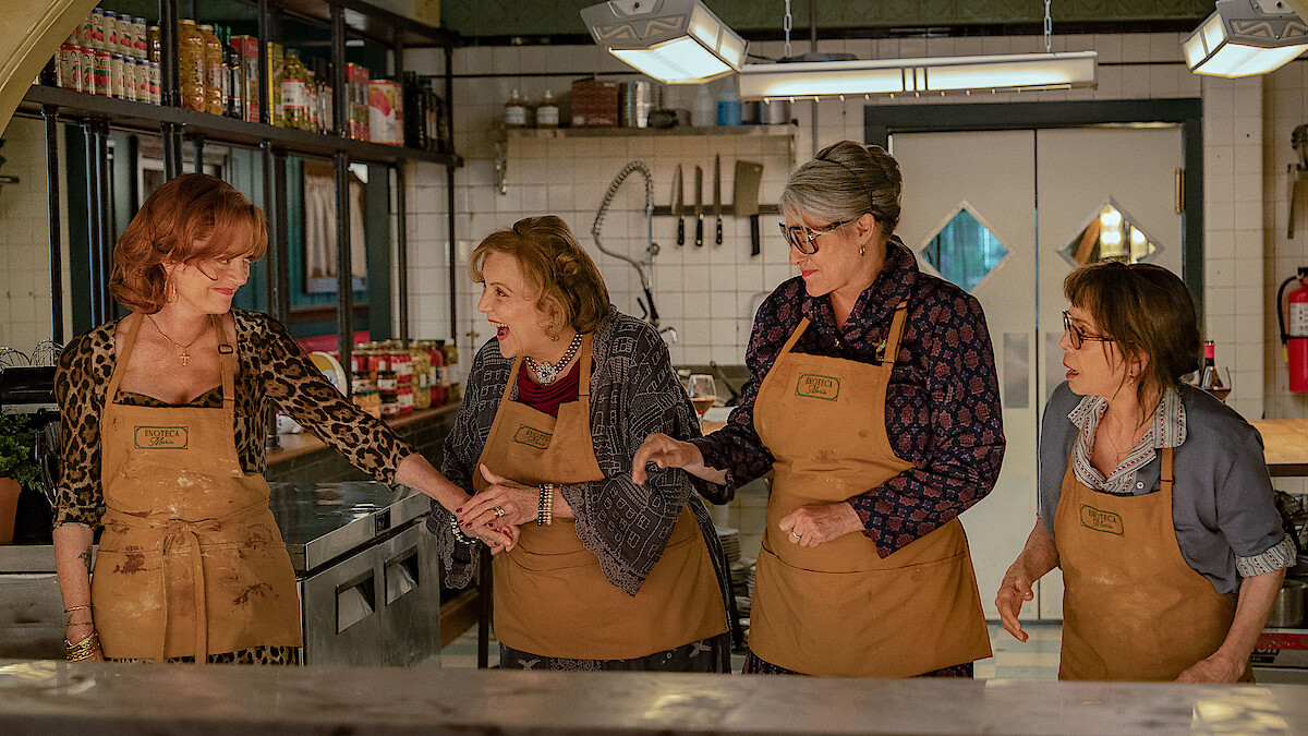 Susan Sarandon as Gia, Brenda Vaccaro as Antonella, Lorraine Bracco as Roberta and Talia Shire as Teresa in 'Nonnas'