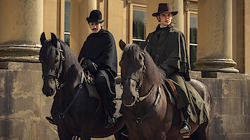 Anthony Boyle as Arthur Guinness and Louis Partridge as Edward Guinness in ‘House of Guinness’ Season 1. 