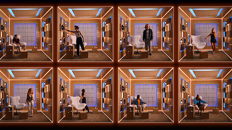 The cast of 'Building the Band' Season 1 in their booths.