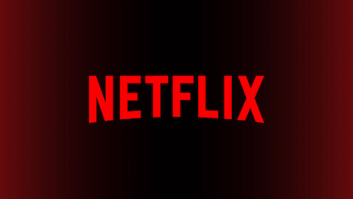 Netflix logo in bold red text centered on a gradient black and red background, representing the popular streaming service's branding.