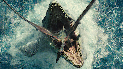 Dinosaurs hunting other dinosaurs in 'Jurassic World.' 
