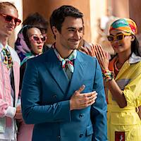 Eugenio Franceschini as Marcello in 'Emily in Paris' Season 5.