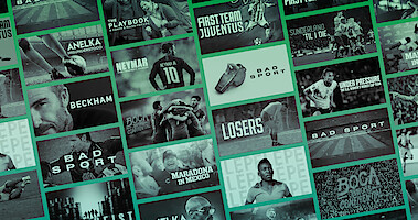 A grid of images showing thumbnails for soccer documentaries on Netflix