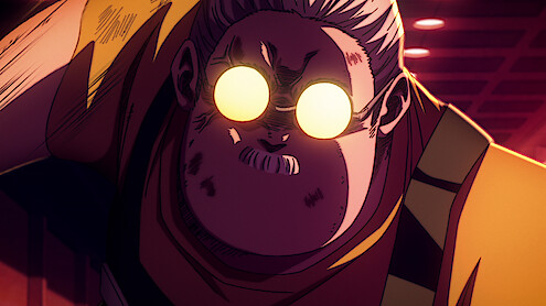 Animated still of Taro Sakamoto with an angry expression in 'SAKAMOTO DAYS'