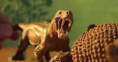 Miniature toy dinosaur