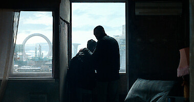 An embrace in 'The Kitchen.' 