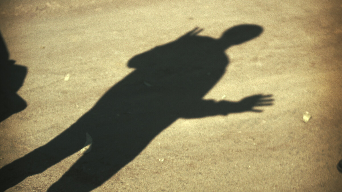 A man's shadow