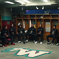 The Chuska Warriors in the locker room of 'Rez Ball.'