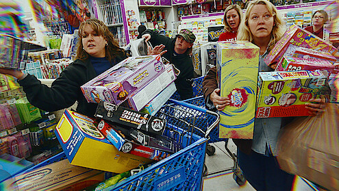 Instream still from 'Buy Now: The Shopping Conspiracy'.