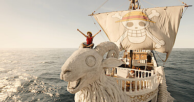 Iñaki Godoy como Monkey D. Luffy e Emily Rudd como Nami.