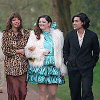 Prasanna Puwanarajah, Adele Exarchopoulos, Megan Stalter, and Will Sharpe in ‘Too Much’
