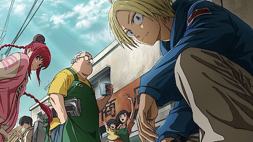 Characters from 'SAKAMOTO DAYS' gather on a street